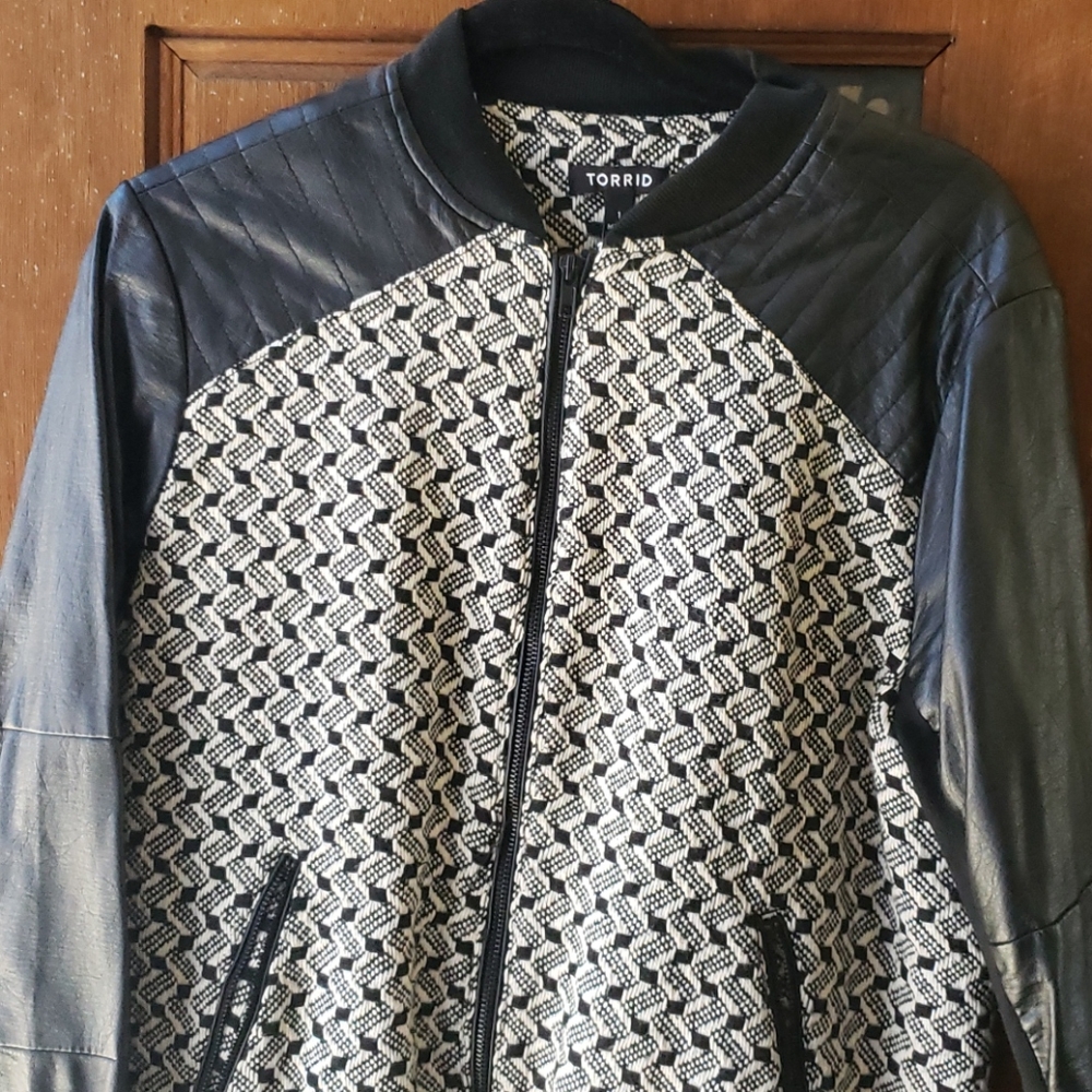 Torrid Black faux leather Motorcycle jacket size1